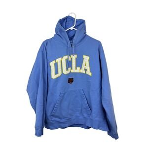 J America UCLA Bruins Blue Hoodie Sweatshirt Mens Size L Bear Logo Pullover